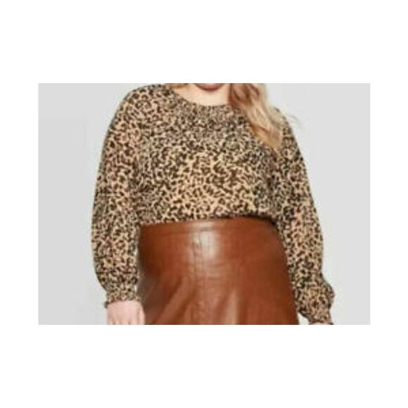 Ava & Viv Plus Size Leopard Print Blouse with Cami - Picture 6 of 6